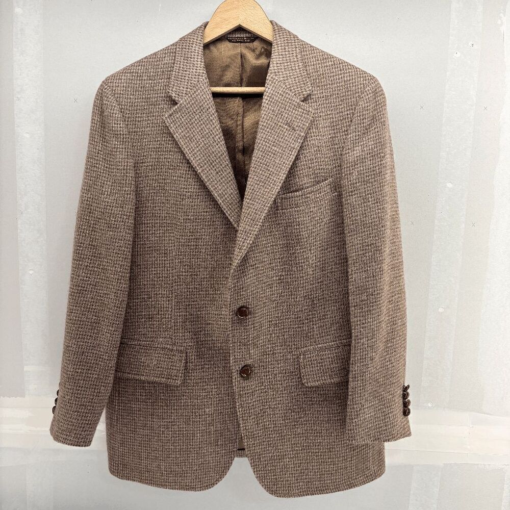 Vintage Magee Handwoven Donegal Wool Houndstooth Weave Mens‎ 42R EUC